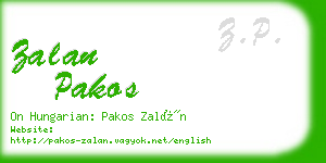 zalan pakos business card